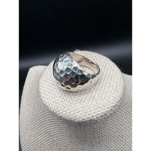 Sterling Silver Hammered Dome Ring SX 925 Thailand Size 10 11.01g